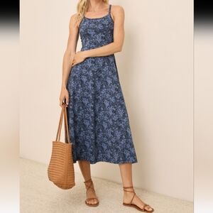 Pact 100% Organic Cotton Fit And Flare Midi Dress Size Large